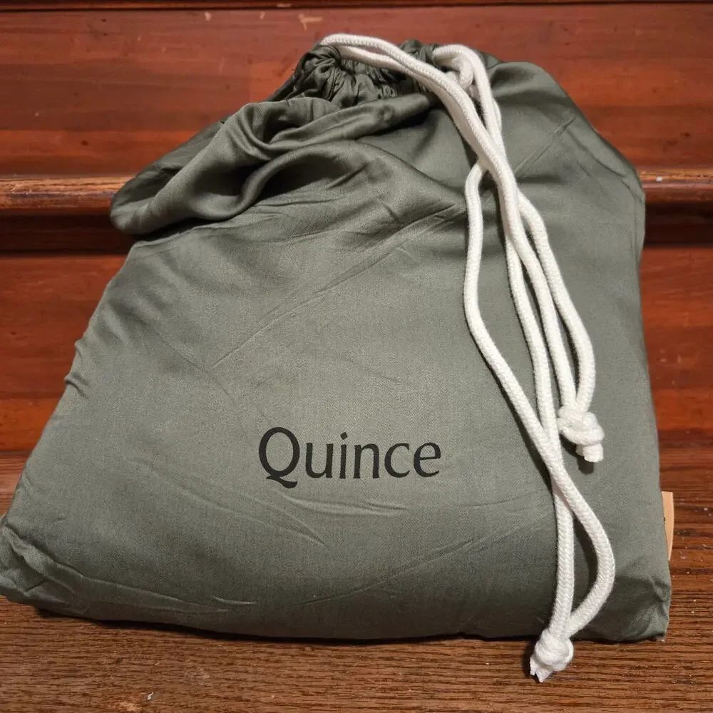 New Quince Organic Bamboo Viscose Sheet Set 4pc King 2 Shams Dusty Olive